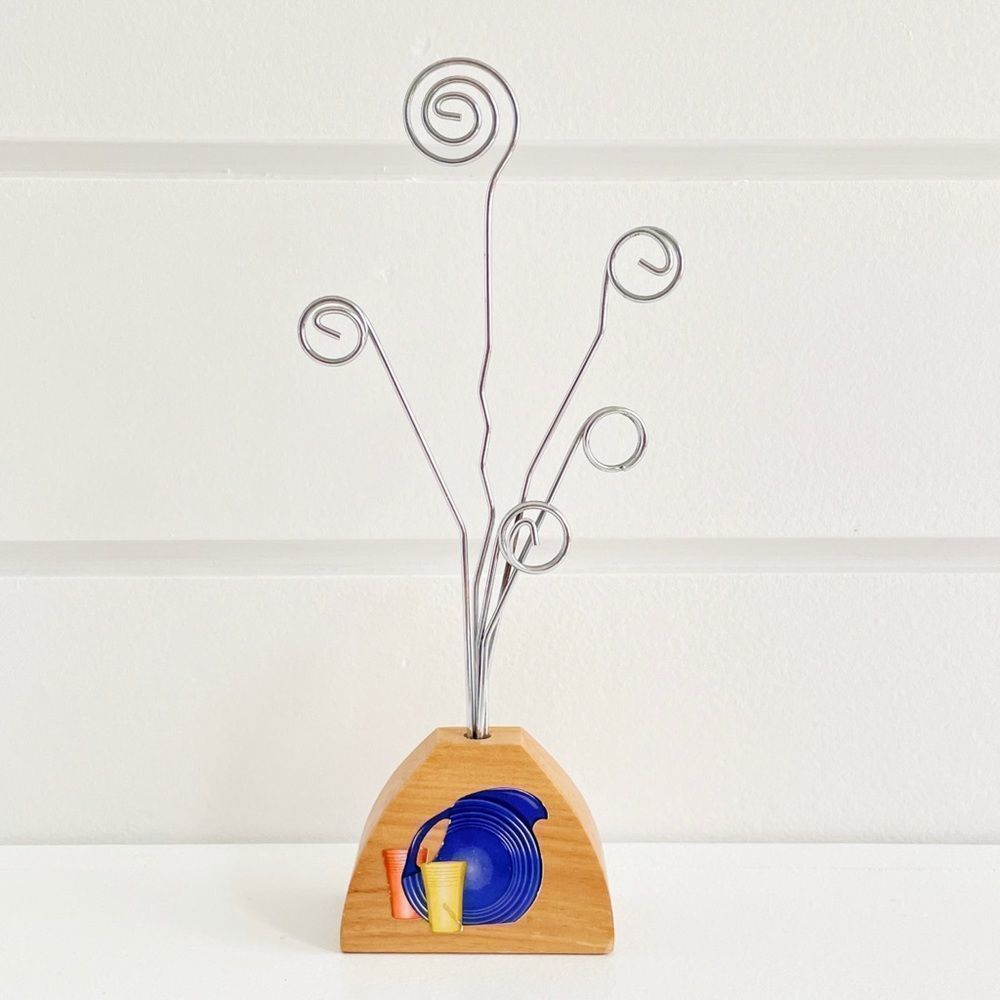 Fiestaware Handmade Recipe Card Stand or Photo Holder With Dish Decals